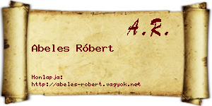 Abeles Róbert névjegykártya